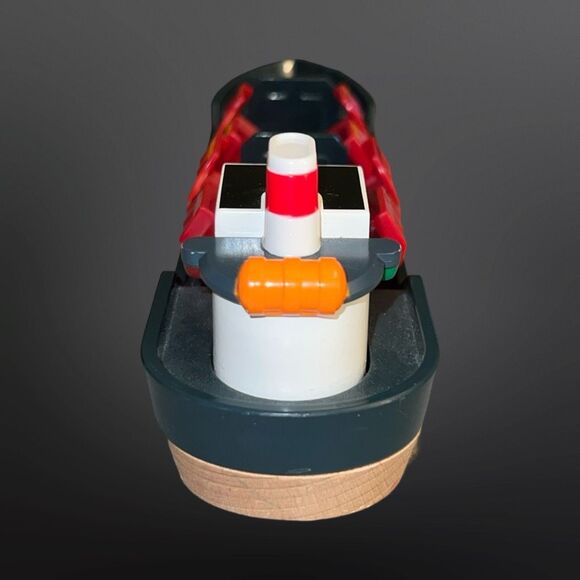 Brio Navy Blue Freight Cargo Wooden Ship Boat JN-815 B17 - Picture 3 of 5